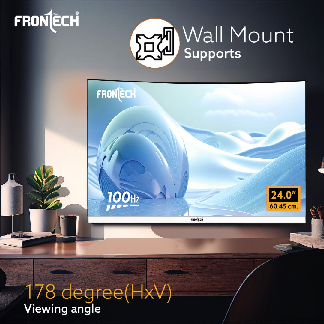 Frontech 24'' Ultima Series Curved LED Monitor | 100Hz, 1920x1080 | 1800R Curve, Bezel-Less Design (MON-0080) Frontech 24'' Ultima Series Curved LED Monitor | 100Hz, 1920x1080 | 1800R Curve, Bezel-Less Design (MON-0080)